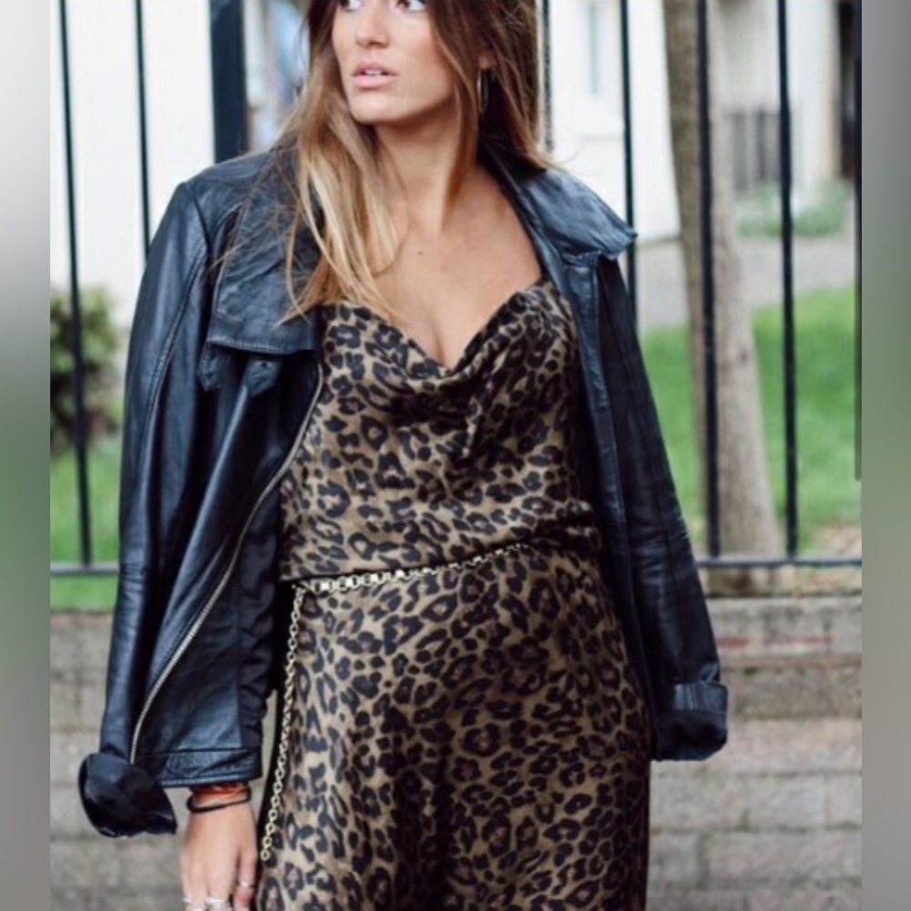 Zara Cheetah / Leopard Print Midi Slip Dress